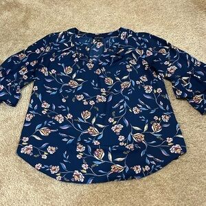 Roz & Ali Floral 3/4 Length Sleeve Blouse